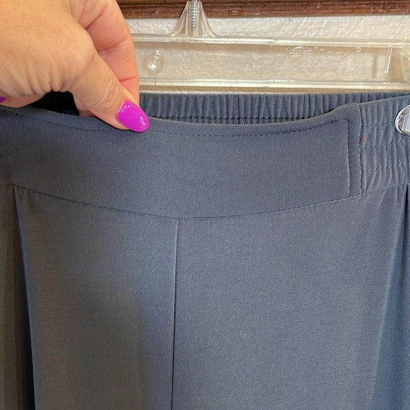 IMAN global chic gray wide leg SHORT pull on pants relaxed fit size Large short - Picture 6 of 12